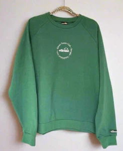 Ellesse Sweatshirt Mens XL UK Green Tennis Club Voliero Crew Neck Unisex Perugia - Picture 1 of 8