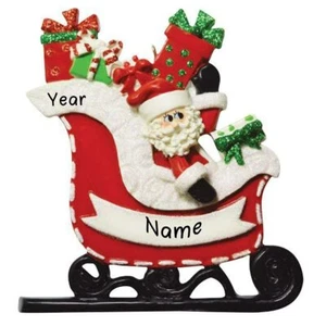 Personalized "SANTA’S GIFT SLEIGH" Christmas Hanging Tree Ornament HOLIDAY - Picture 1 of 2