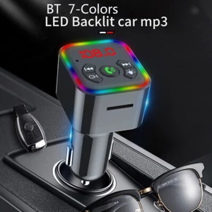 Reproductor de MP3 manos libres transmisor FM inalámbrico Bluetooth 5.0 para automóvil LED - Imagen 1 de 20