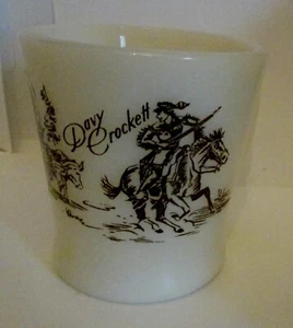Vintage DAVY CROCKETT FIRE KING Milk Glass, MILK or HOT CHOC. MUG - Picture 1 of 6