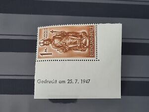 Frz. Zone postfrisch - Rheinland-Pfalz MiNr 15 Bru - Druckdatum 25.7.1947 B-Boge