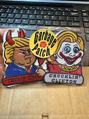 Garbage Pail Kids Trump Time Donald Trump Embroidered Patch HILLARY CLINTON - Image 1 of 3