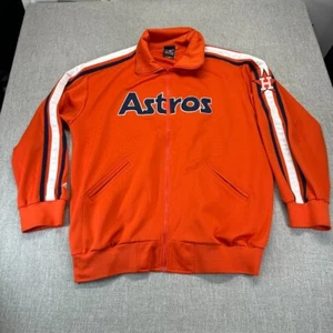 Vintage Cooperstown Collection Houston Astros MLB Jacket Men 3XL Orange Full Zip - Picture 1 of 8