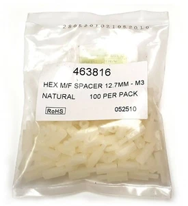 Espaciadores hexagonales macho RS Pro 463816 - hembra 12,7 mm - paquete de 100 - Imagen 1 de 2