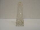 Vintage Clear Pressed Glass Salt Shaker with Clear Plastic Top - 3 3/4" x 1 1/4"