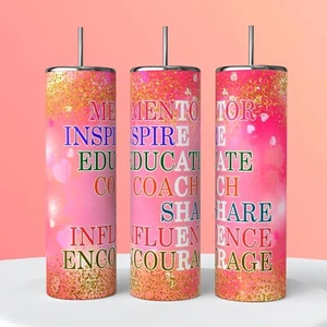 20oz Teacher Appreciation Sublimated Tumbler Cup With Lid And Straw - Picture 1 of 1