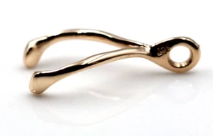 Genuine 9ct Rose Gold Solid Wishbone Wishbone Pendant Or Charm - Picture 1 of 24