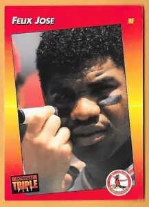 FELIX JOSE ST. LOUIS CARDINALS #75 - DONRUSS TRIPLE PLAY CASI NUEVO-COMO NUEVO 1992 - Imagen 1 de 2