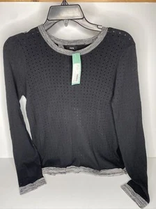 Stitch Fix Fate Inc Alexis Split Back Sweater Shell Black Grey Size S New NWT - Picture 1 of 11