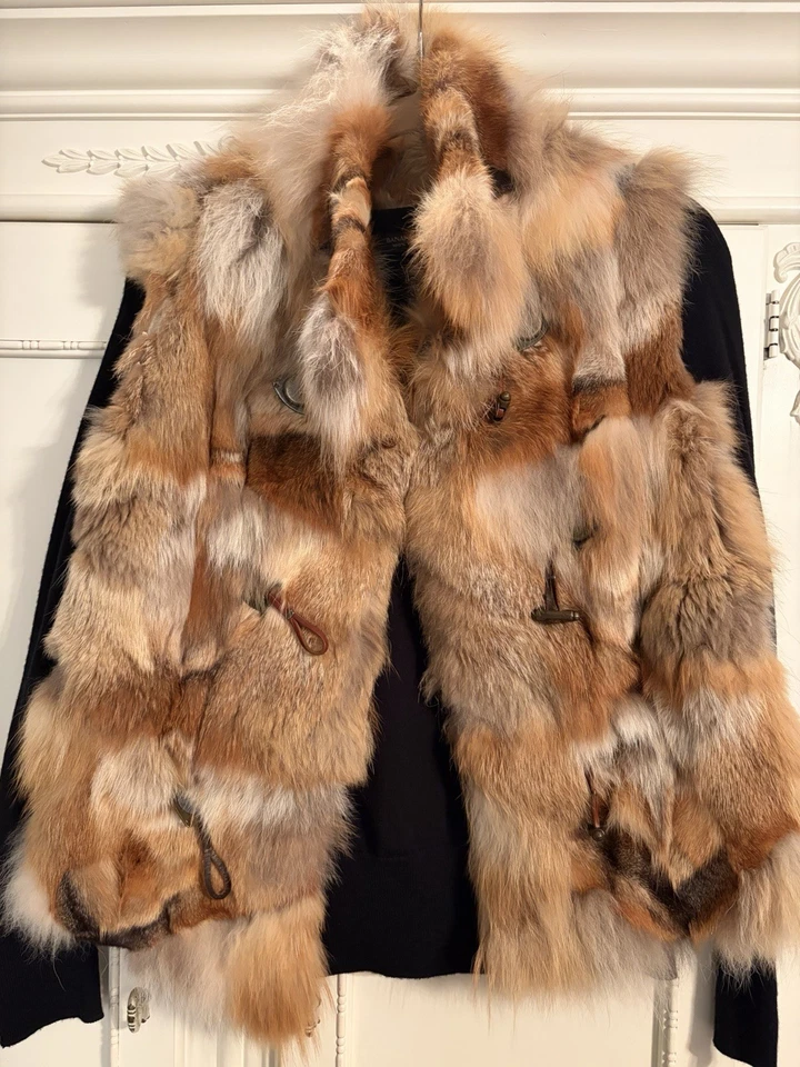 Chaleco de piel de conejo vintage, talla S Foto 1 de 4