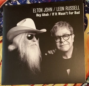 Elton John Leon Russell  Promo 45 Rpm 7” RARE Hey Ahab / Wasn’t For Bad Vinyl - Picture 1 of 4