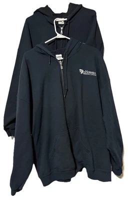2 Nebraska Medical Center Black Zip Up Jackets 3XL Logo Pockets Hoodie - Image 1 of 4