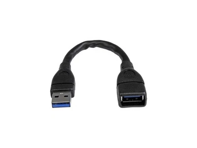 StarTech.com 6in Black USB 3.0 Extension Adapter Cable A to A - M/F - Image 1 of 3