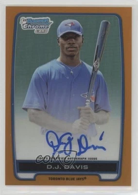 2012 Bowman Draft Chrome Picks Orange Refractor /25 DJ Davis #BCA-DDA Auto - Image 1 of 2