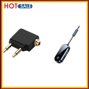 Adaptateur Audio Jack 3.5mm Convertisseur Audio pour Casque de Voyage Avion (1pc) - Photo 1/9