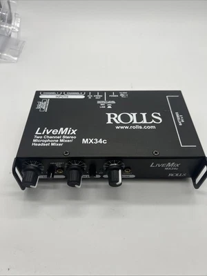 Rolls MX34c LiveMix two-channel stereo microphone/headset mixer. - Image 1 of 4