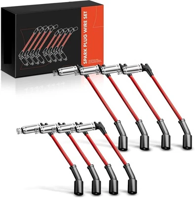 High Heat Spark Plug Ignition Wires Set of 8 Compatible with Chevrolet Chevy GMC — 第 1/4 张图片