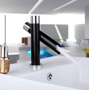 Reino Unido Moderno Baño Lavabo Fregadero Grifo Baño Relleno Mezclador Grifos Negro Montaje en Cubierta - Imagen 1 de 8