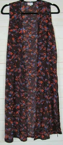 Top para mujer Lularoe Joy negro y rojo oscuro con plumas talla pequeña nuevo con etiquetas - Imagen 1 de 3