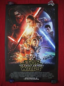 STAR WARS THE FORCE AWAKENS * 2015 ORIGINAL MOVIE POSTER D/S AUTHENTIC ADV. NM-M - Picture 1 of 4