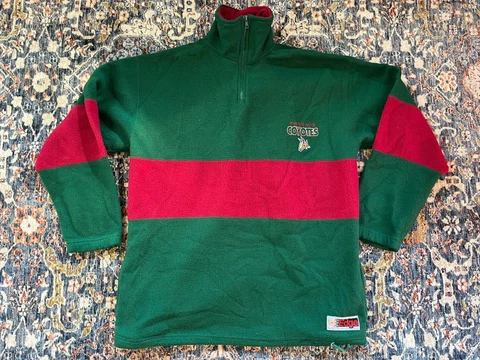 Vintage Phoenix Coyotes Pro Edge Fleece 1/4 zip Pullover Sweater Jacket Size L Cover