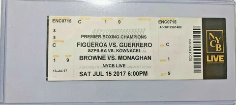 Artur Szpilka vs Adam Kownacki Ticket stub w/ Hard Plastic Holder BOXING Cover