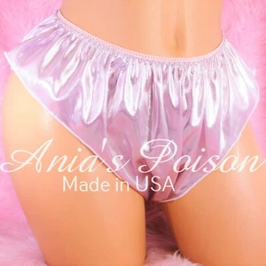 VTG style PINK METALLIC Foil Shiny ladies high cut flutter Tap panties Slip M L - Picture 1 of 3