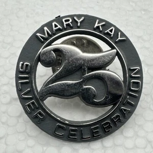 Vintage MARY Kay 25 Year Silver Celebration Pin 1” LAPEL COLLECTIBLE PIN - Picture 1 of 5