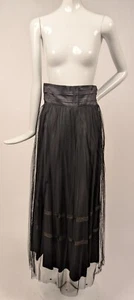 VINTAGE 1940’S TULLE + TAFFETA SKIRT W METALLIC STRIPES - Picture 1 of 5