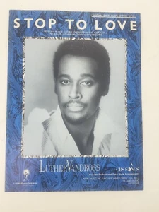 "STOP TO LOVE" SHEET MUSIC 1986 LUTHER VANDROSS - Picture 1 of 3