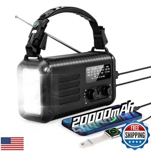 Emergency Weather Radio, 20000mAh Solar Radio, Hand Crank Radio with AM/FM/NO - Picture 1 of 5
