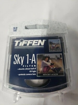 Tiffen 52mm SKY 1-A Lens Filter Made in USA , in Storage Box. W/Quick Ref Guide - Image 1 of 4
