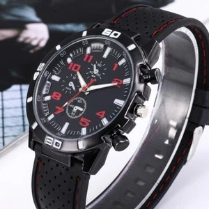 Herrenuhren Sportarmband Army Armband Quarz günstig Herrenuhr Geschenk Silikon Jungen - Bild 1 von 16