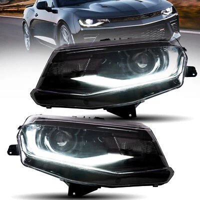 1 juego de faros LED VLAND para Chevrolet Chevy Camaro LS LT SS secuenciales 2016-18 Foto 1 de 4