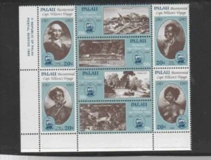 PALAU #40a 1983 CAPT. WILSON VOYAGE MINT VF NH O.G BLOCK8 aa - Picture 1 of 1