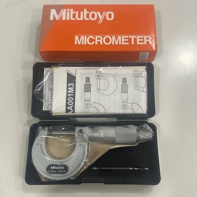 Mitutoyo 103-137 Micrometer, 0mm-25mm Range Baked Enamel Finish Japan New - Image 1 of 4