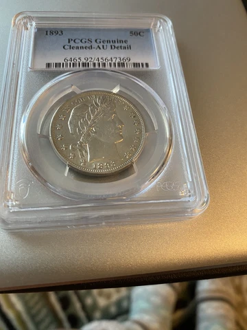 PCGS AU CLEANED 1893 P BARBER HALF DOLLAR BEAUTIFUL COIN Cover