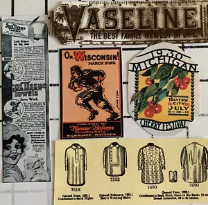 Pkg of 100 Fussy Cut Vtg Asst Ads, Images, Ephemera - Paper Craft, Junk Journals - Picture 1 of 4