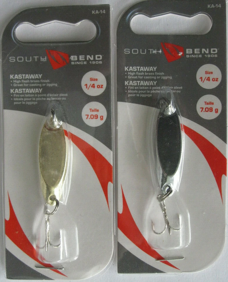 2 - Cucharas SOUTH BEND KAST-A-WAY - 1/4 OZ. - Oro y cromo  Foto 1 de 1