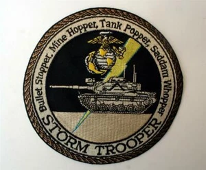 M60A1 PATTON BATTLE TANK PATCH US MARINES DESERT STORM PIN UP SADDAM WHOPPER WOW - Picture 1 of 2