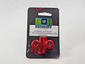 2010-2015 Camaro Chevy Chevrolet Upper Door Lock Pins Bezel Studs Pair Orange SS - Picture 1 of 1