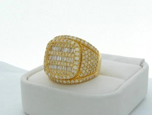 MEN’S LARGE DIAMOND FLASHY RING 5.92 CT EARTH MINED DIAMONDS - Picture 1 of 5