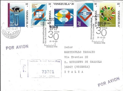 Venezuela: 1990; Scott 1442, 30 years OPEP, in FDC, EBV531 - Image 1 of 2