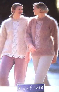 Hayfield 12 ply Mohair Lady's Sweater with DK Wool Lace Panel - Picture 1 of 1