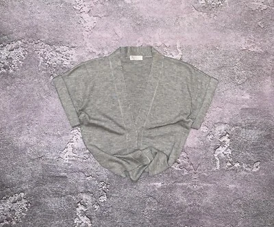 Brunello cucinelli ButtonUp Crop Top Tee T-shirt Cardigan Cropped Tank Silk - Image 1 of 4