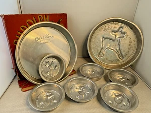 1939 Bake King Rudolph Red Nosed Reindeer 8-Piece Cake & Mold Set Complete Set 2 - Picture 1 of 7