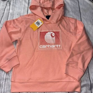 Carhartt Girls Size 5 Peach Hoodie Hooded Sweatshirt NEW - Picture 1 of 1