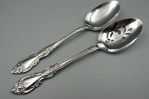 Oneida USA Stainless WORDSWORTH Table / Serving Spoons - Set of Two - Used