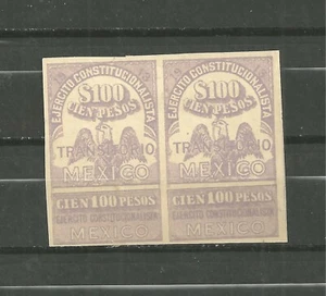 MÉXICO 1914 EJERCICIO CONST. SELLOS DE INGRESOS PAR DE 100 PESOS SIN EMBALAJE ORIGINAL (WWW248) - Imagen 1 de 1