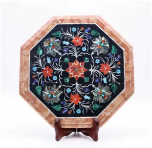 15" Marble Table Top Pietra Dura Handmade Home & Garden Decor - Picture 1 of 3